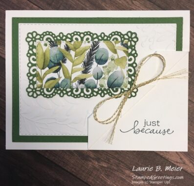 Forever Greenery – Accordion Corner Fold Card – Stamped Greetings