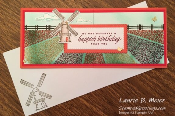 Tulip Fields Slimline Gate Fold Card – Stamped Greetings